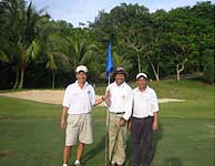 L to R: PP Andre, DGN Edward & PP Sinsoon on the 18th green